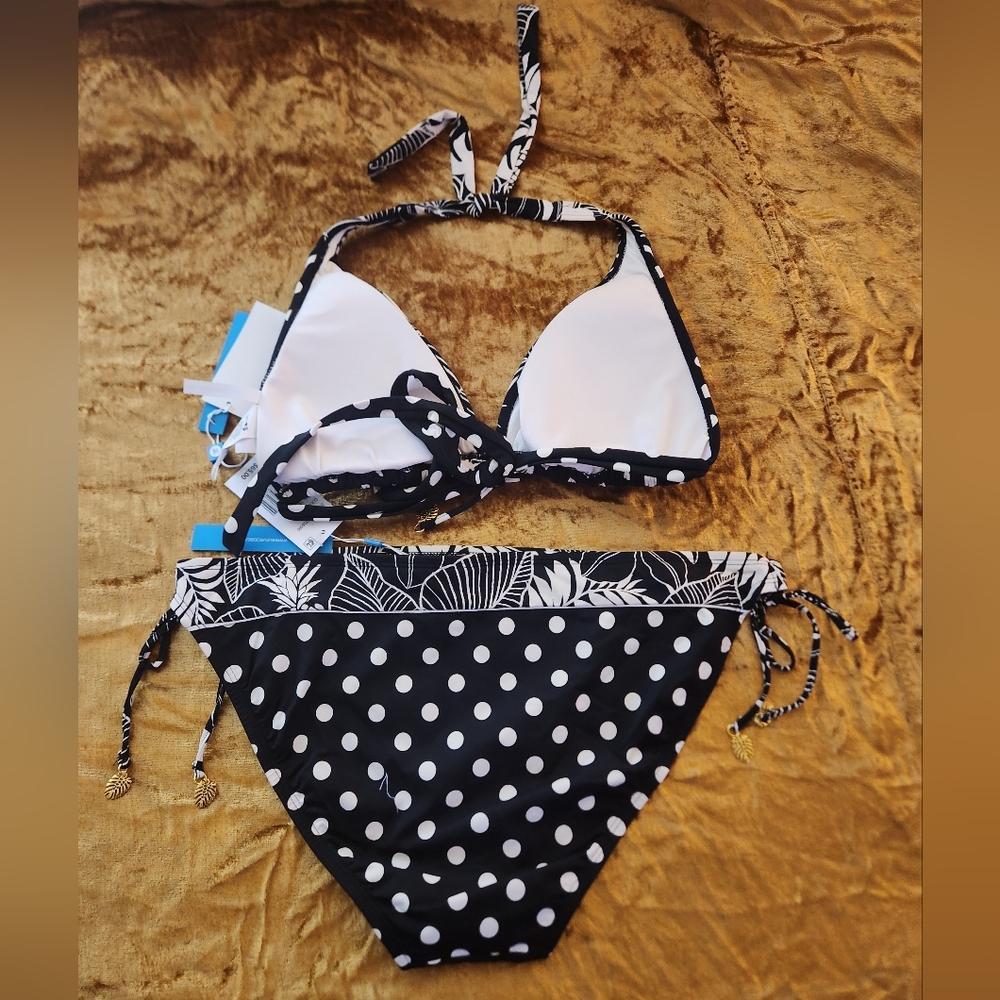 Bleu Rod Beattie Double Trouble Dotted Tie Side Hipster & Tall Triangle Bra - Picture 6 of 9